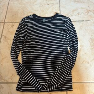 Wild Fable Black and White Long Sleeve Fitted Tee
